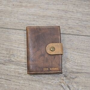 Y2K The Stone Brown Leather Photo/Businesscard Wallet